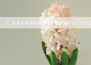 蔬菜瓜果如何找到更好的销售方法？有什么销路？