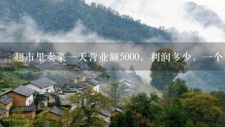 超市里卖菜一天营业额5000，利润多少，一个月能赚多少钱