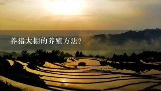 养猪大棚的养殖方法？