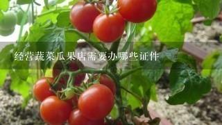 经营蔬菜瓜果店需要办哪些证件