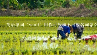 英语单词“word”用作可数和不可数名词怎么用法，什么意思，什么词性？