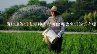 像fruit等词表示种类时可做可数名词的词有哪些？