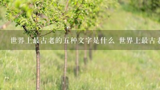 世界上最古老的5种文字是什么 世界上最古老的5种文字介绍