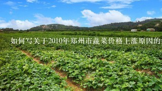 如何写关于2010年郑州市蔬菜价格上涨原因的经济学论文