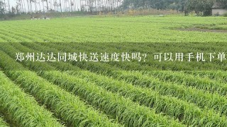 郑州达达同城快送速度快吗？可以用手机下单吗，1般多久能送到？