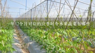 1年12个月对应的应季时令水果蔬菜有哪些