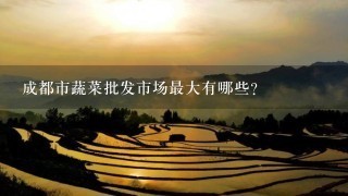 成都市蔬菜批发市场最大有哪些？