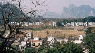 求静物简笔画100个，人物、动物简笔画各50个，风景、动物配景，人物配景30幅