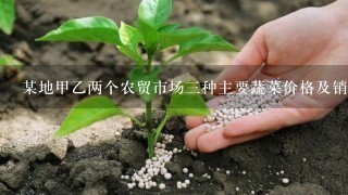 某地甲乙两个农贸市场3种主要蔬菜价格及销售额资料如表5—2： 试比较该地区哪个农贸市场蔬菜平均价格高?并说明原因。