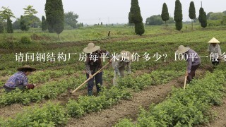 请问钢结构厂房每平米造价多少？100平1般多少钱？