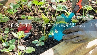 下面是2年级同学喜欢吃的蔬菜统计表。 1.根据统计表中的数据在下图中涂色。