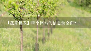 【蔬菜批发】哪个网站的信息最全面？