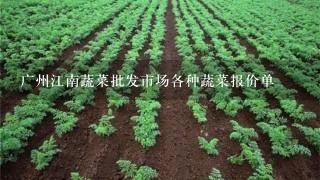 广州江南蔬菜批发市场各种蔬菜报价单