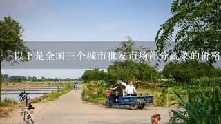 以下是全国3个城市批发市场部分蔬菜的价格状况。（单位：元/公斤）市场名称蔬菜名称2008年5月21日2009年2月27日最低最高平均最低最高平均福州市亚峰蔬菜批发市场白菜1.21.41.30.21.40.73香菇3.67.45.57.07.87.4上海农产品中心白菜0.760.80.780.40.8