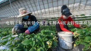 电脑上如何新健个超市生鲜A4纸大特价牌模版，打印出来，下次可反复使用打开模板改条码价格改品名后打印