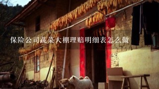 保险公司蔬菜大棚理赔明细表怎么做