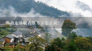 那曲索县脱衣服方言怎么说？