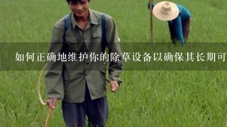 如何正确地维护你的除草设备以确保其长期可用性？