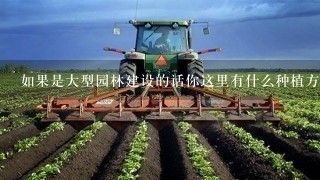 如果是大型园林建设的话你这里有什么种植方式适合大面积使用吗